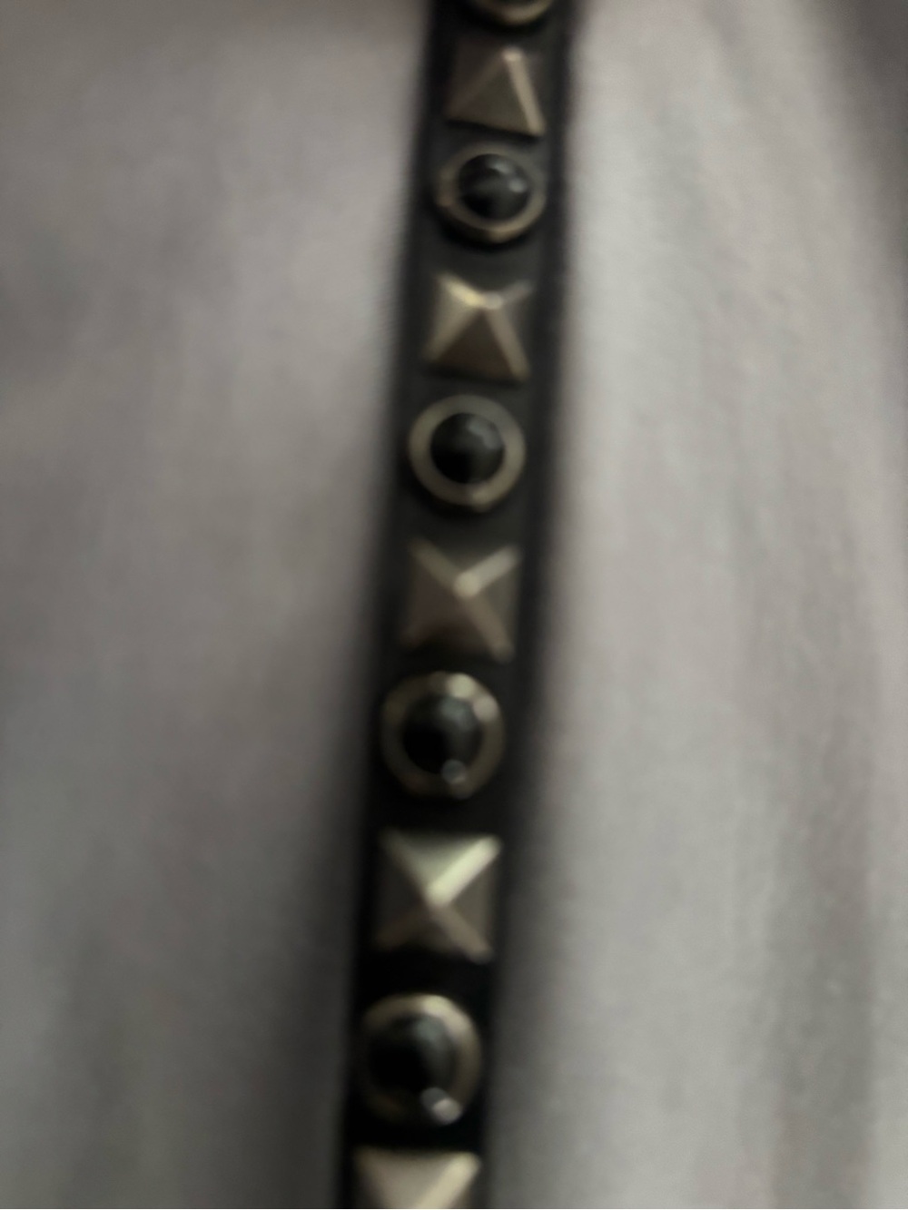 Valentino Black Studded Leather Bracelet
